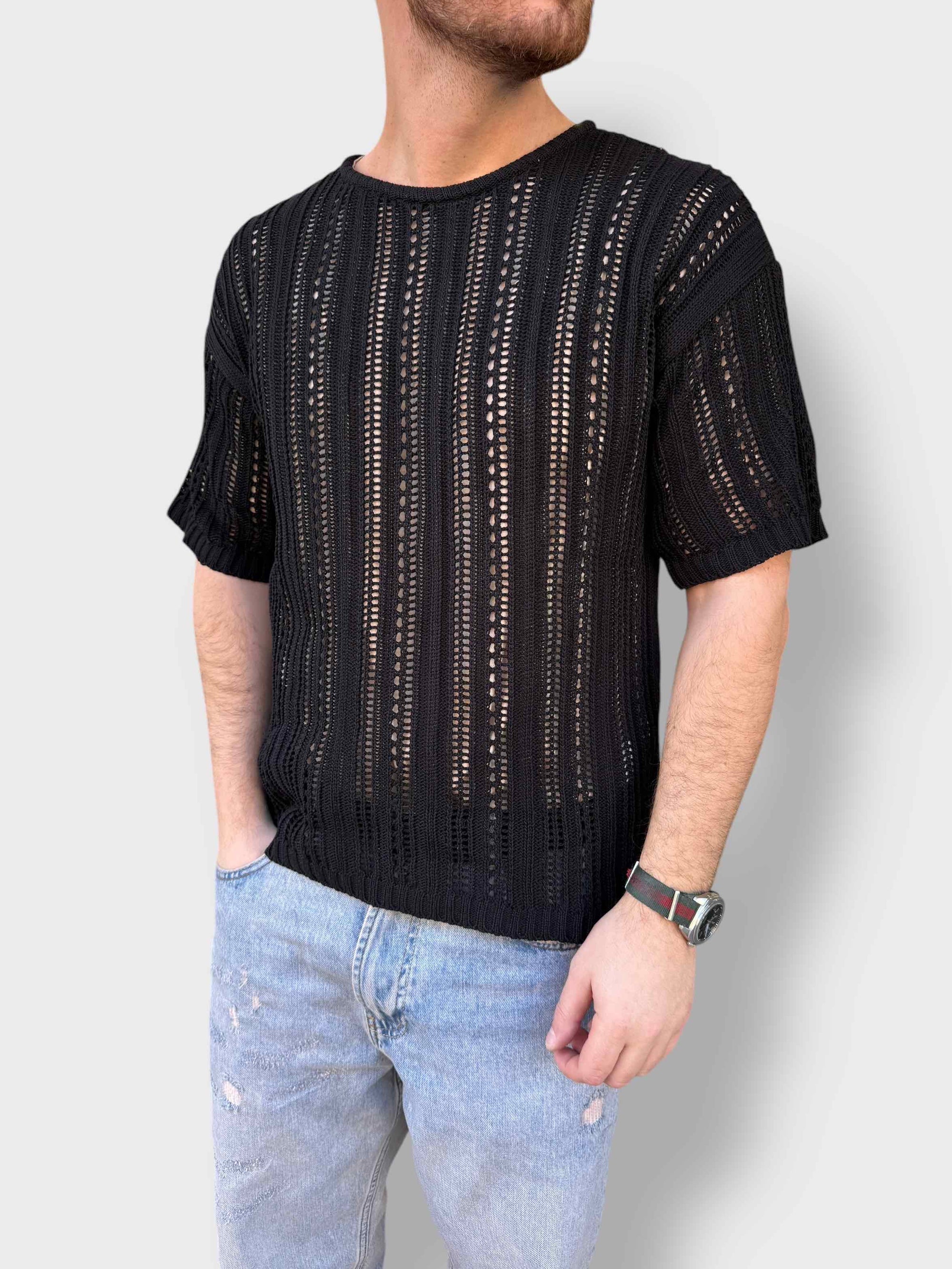 T-shirt in maglia traforata OVERD