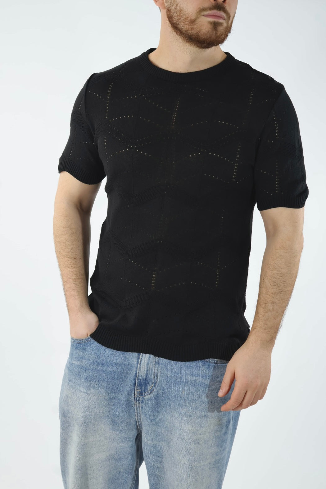 T-shirt in maglia m/m strutturata M43 OVER-D