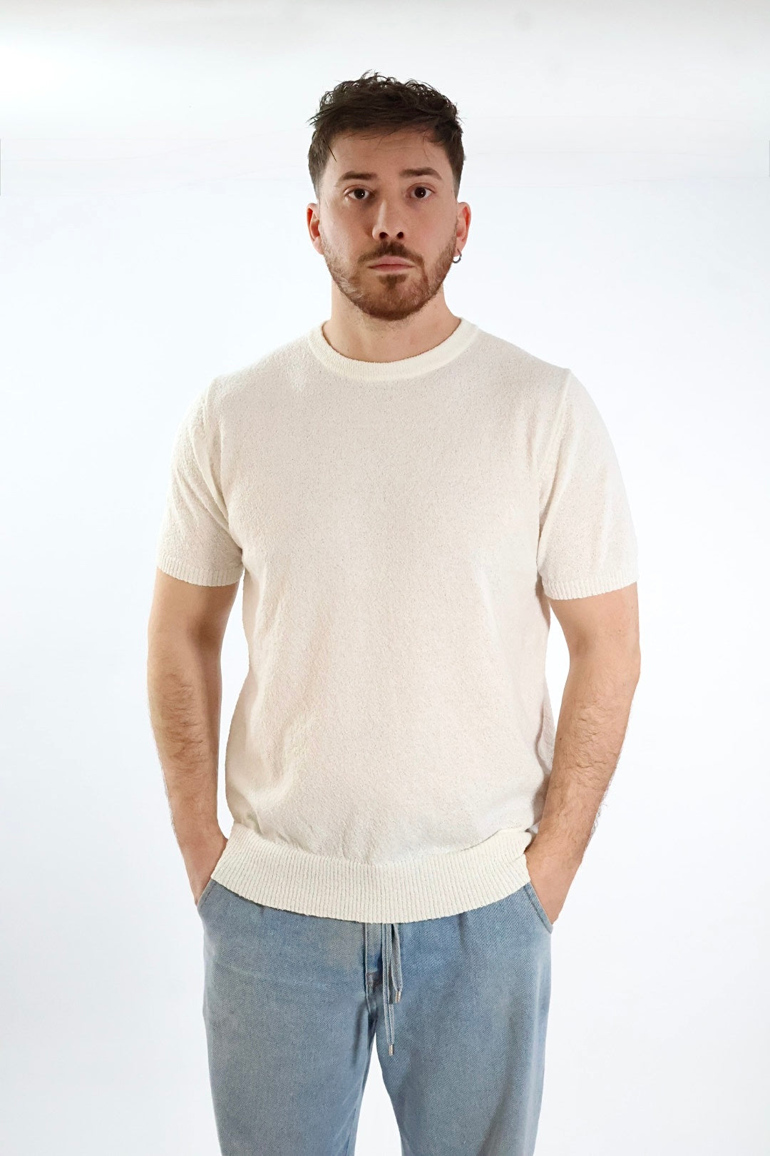 T-shirt in maglia m/m boucle M40 OVER-D