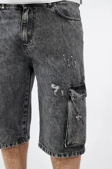 Bermuda denim cargo blitch 412  BL11