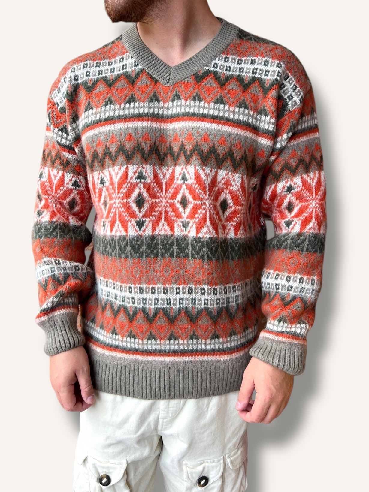 Maglione scollo a v fantasia OVERD