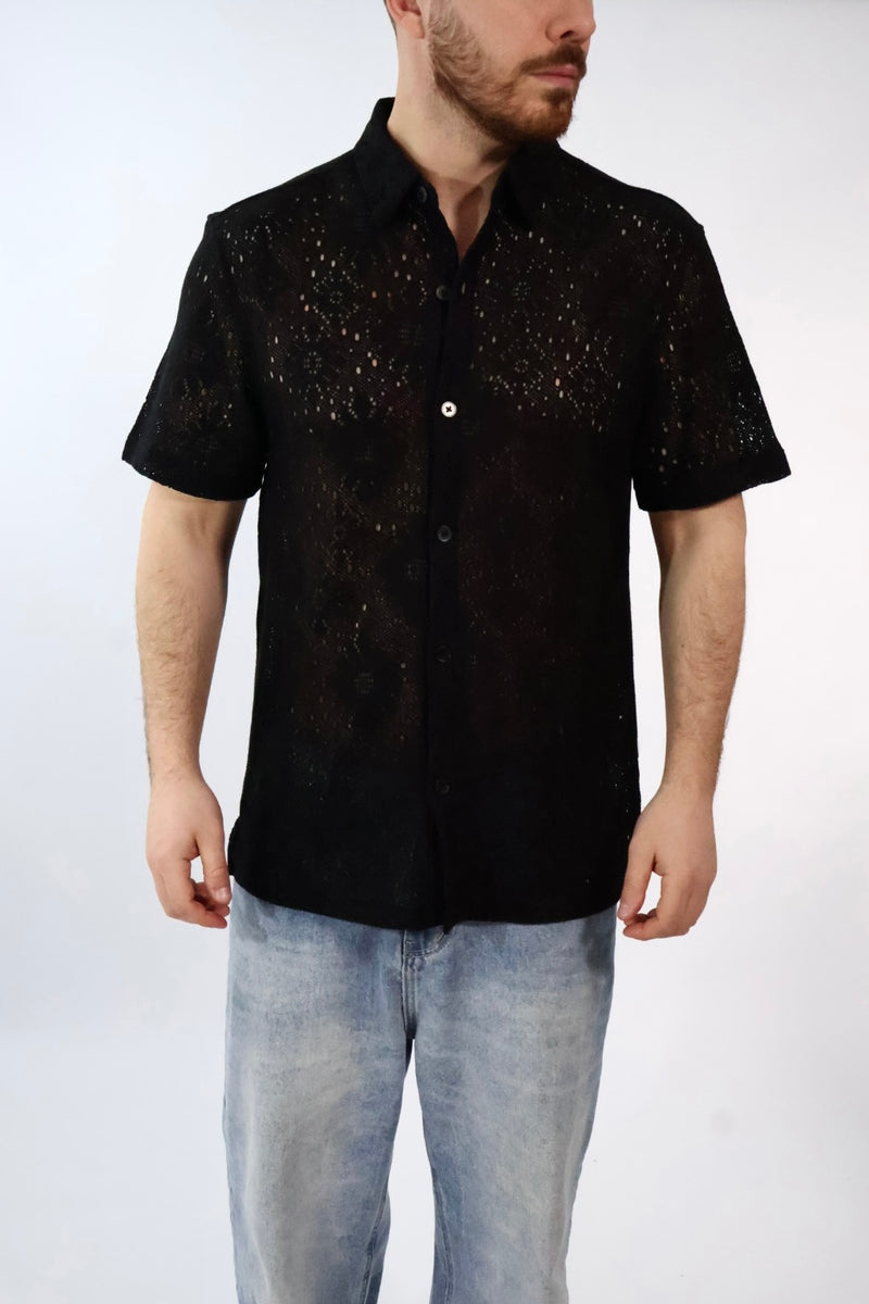 Camicia m/m traforata  014OD GIANNI LUPO