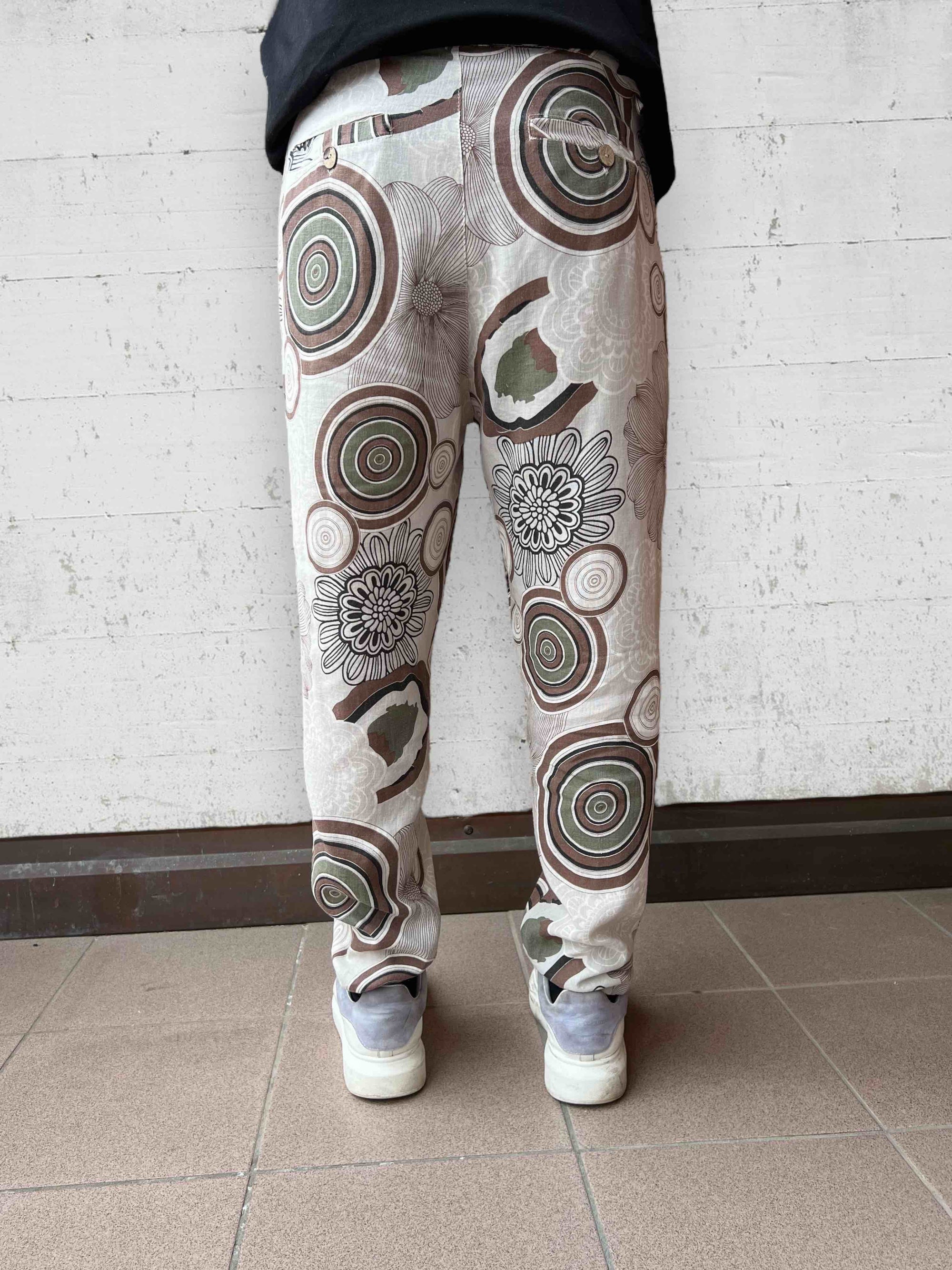 Pantalone lino/viscosa fantasia  BL11