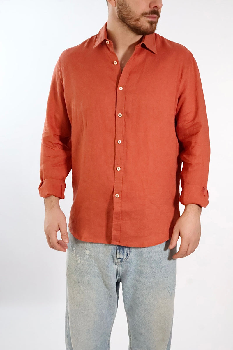Camicia Lino brick 418 BL11