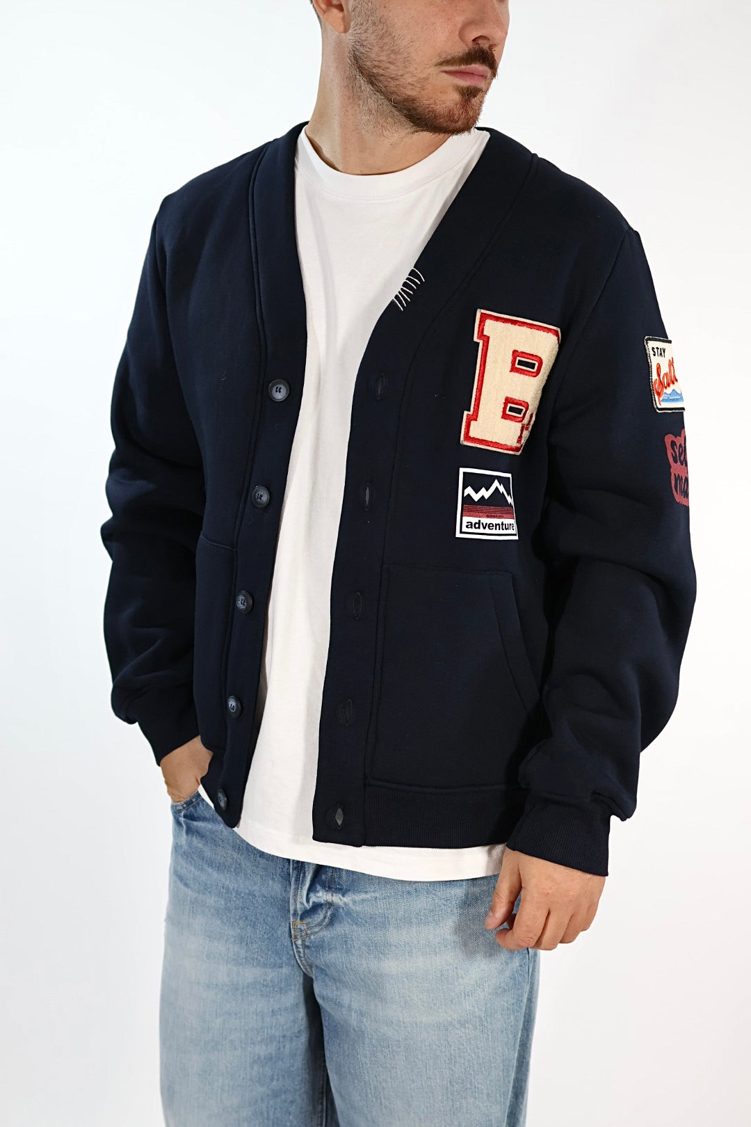Cardigan in Felpa 78 patch  BL11