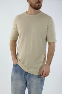 T-shirt in maglia paricollo M11  OVER-D