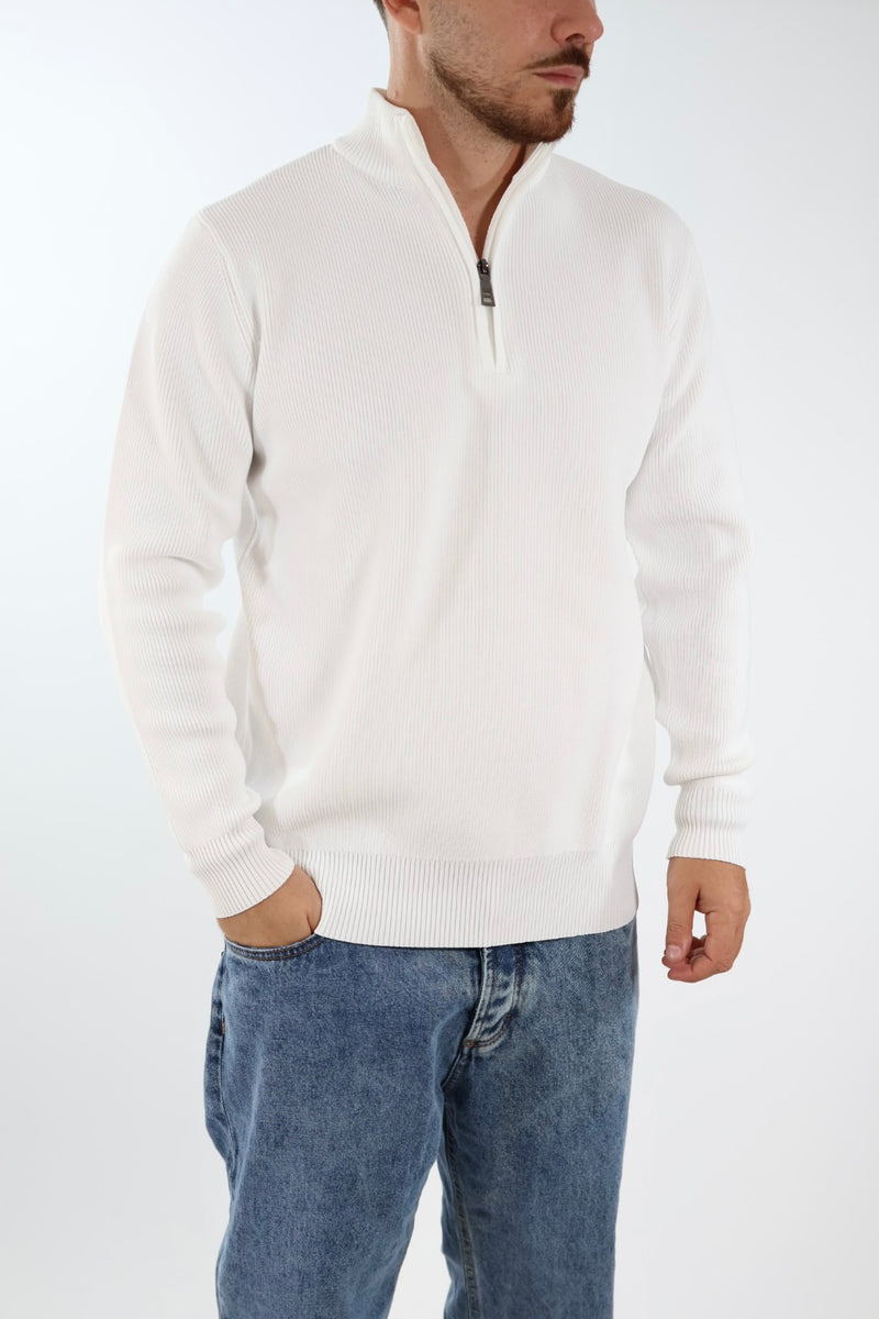 Maglioncino M70 lupetto zip bianco OVERD