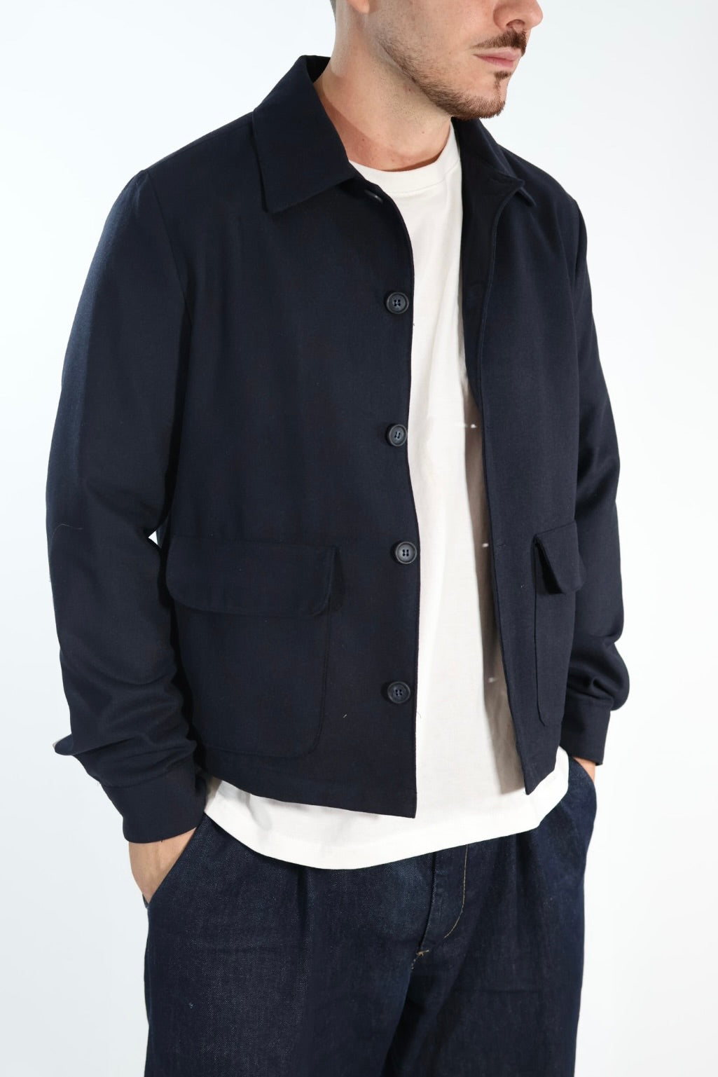 Overshirt gb446425 misto lana BL11