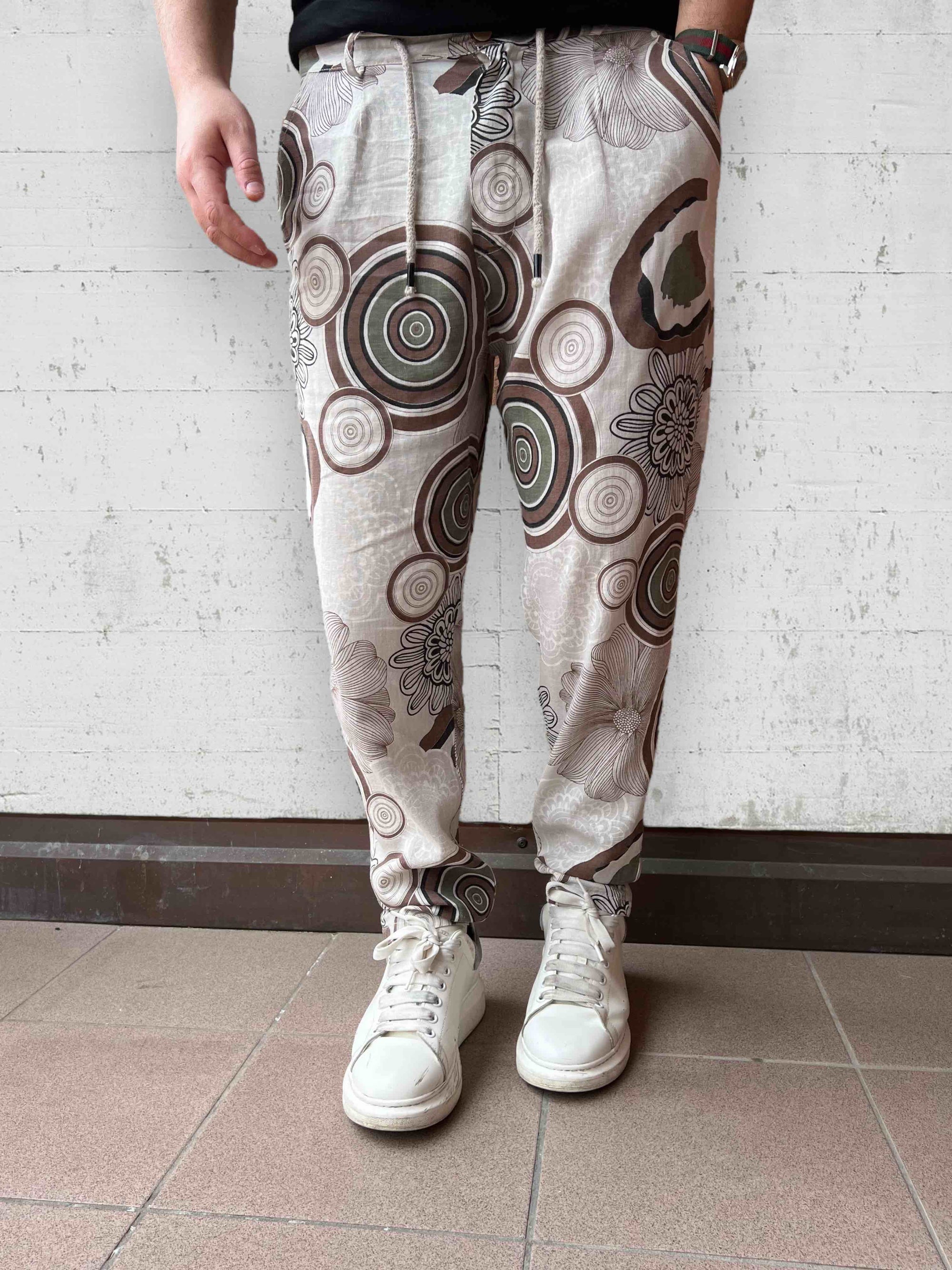 Pantalone lino/viscosa fantasia  BL11