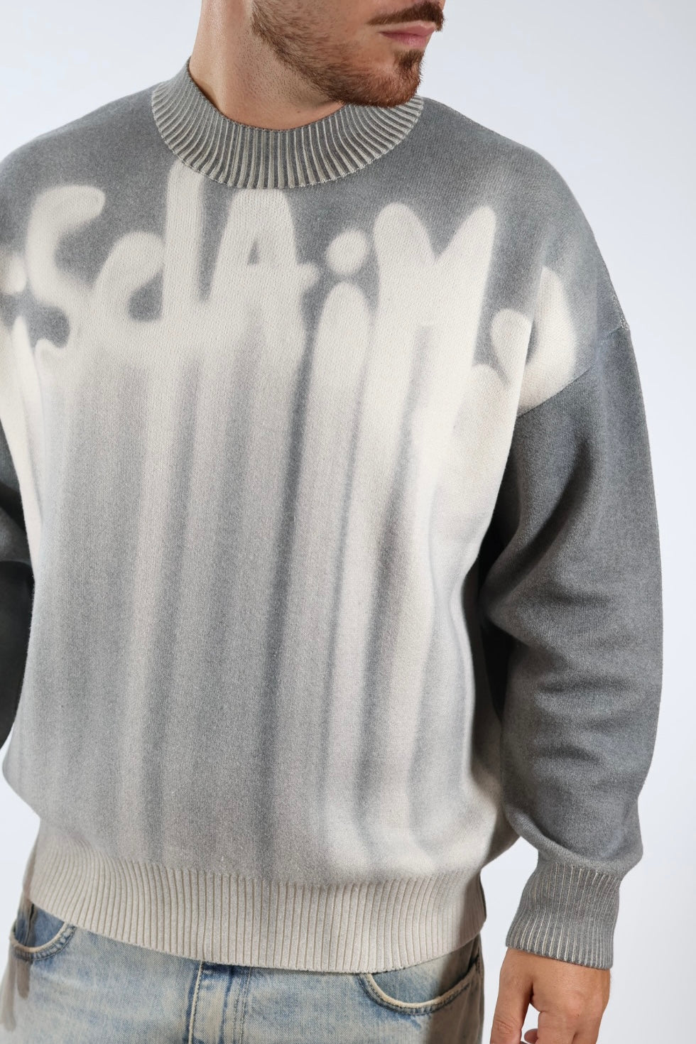 Maglione sfumato nero 757 DISCLAIMER