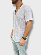Camicia ricamata m/m scollo V OVERD