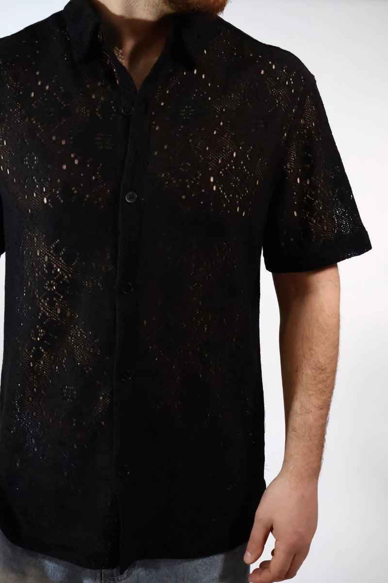 Camicia m/m traforata  014OD GIANNI LUPO