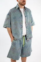 Camicia denim m/m triangoli fluo 231 BERNA