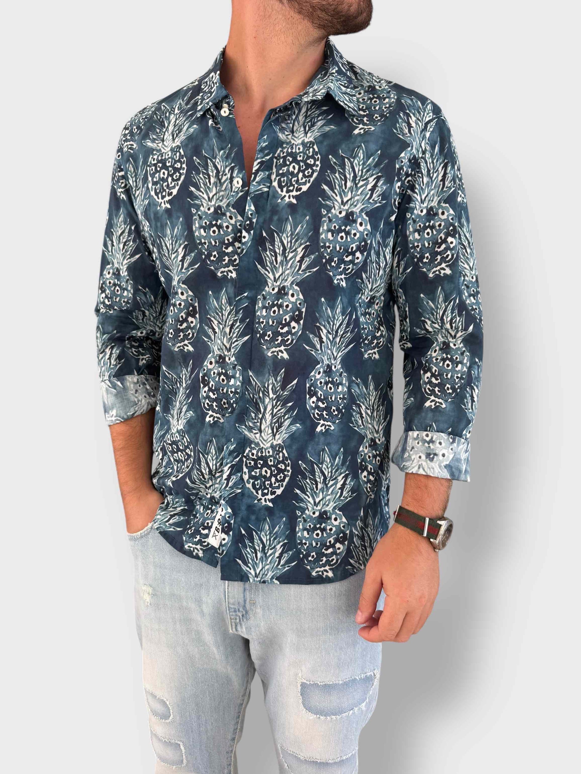 Camicia cotone ananas BERNA