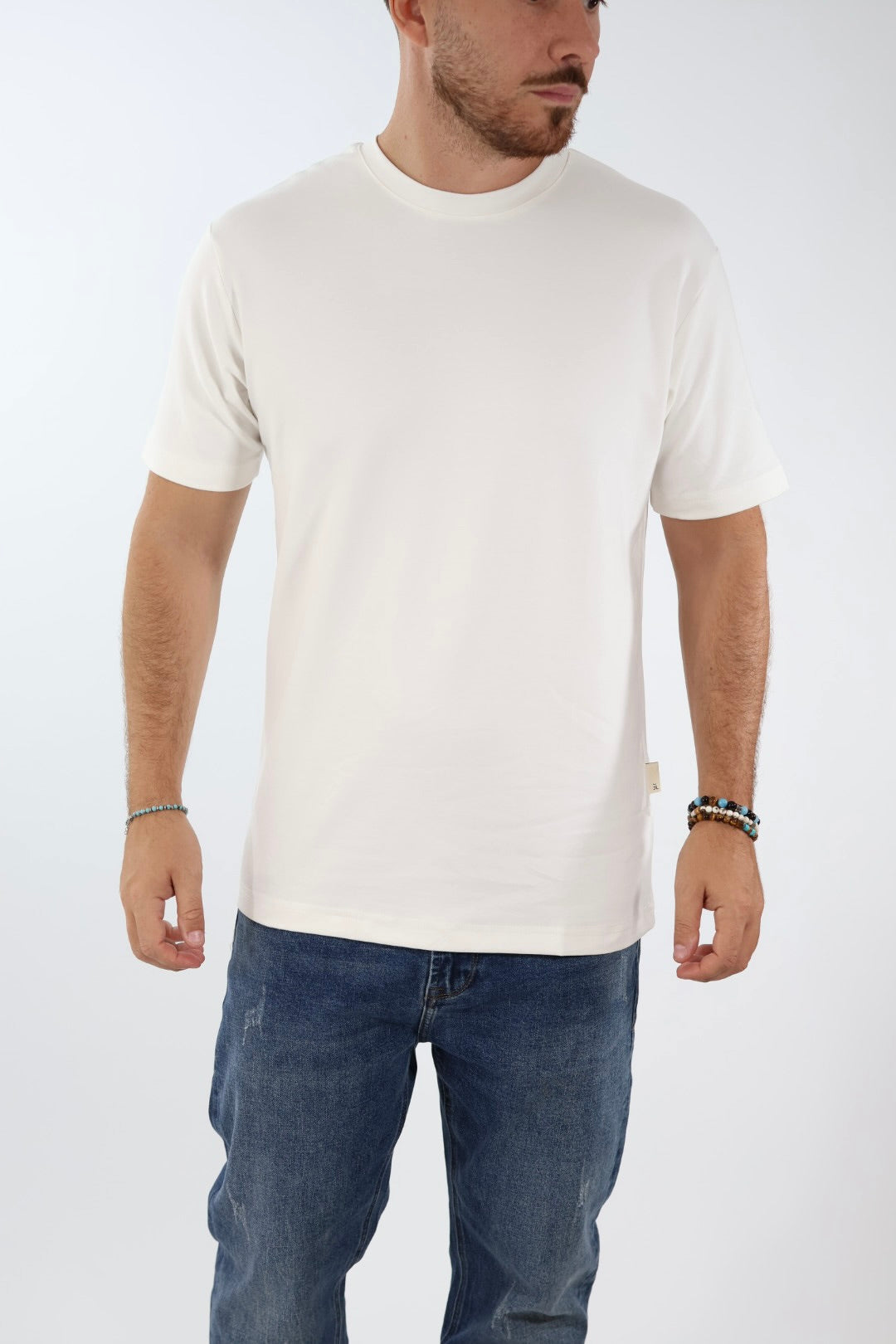 T-shirt basica viscosa bianco 505L GIANNI LUPO