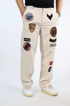 Pantalone 352 straight velluto e patch BERNA