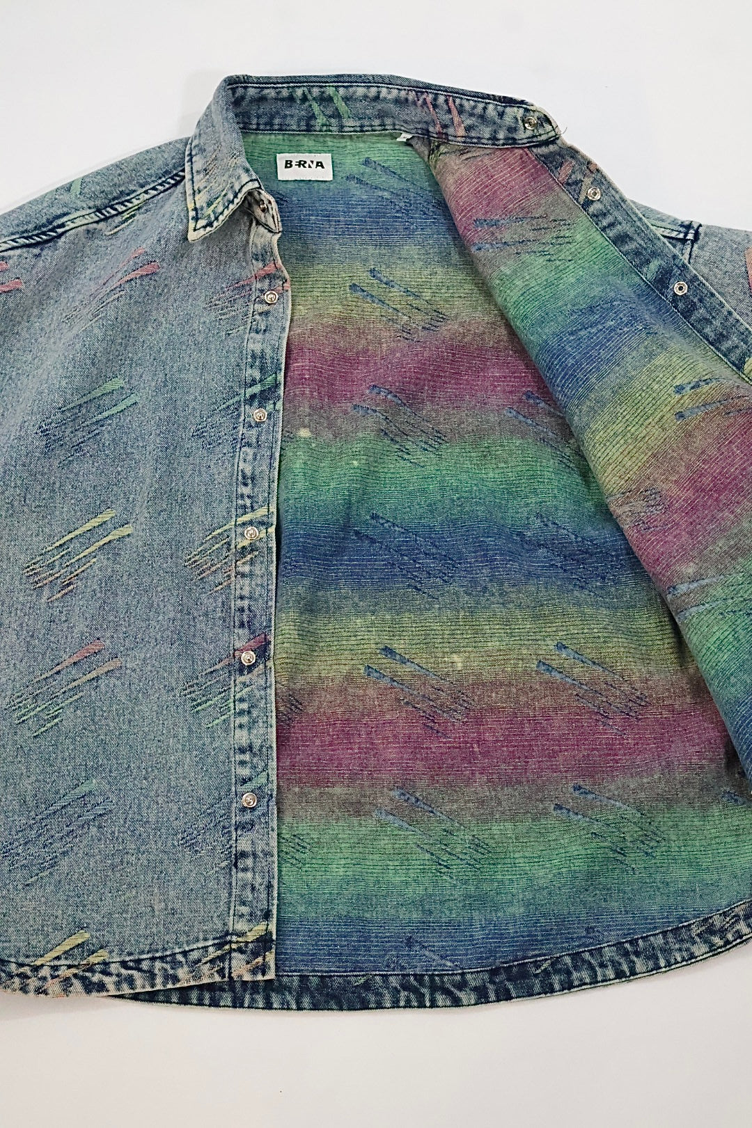 Camicia denim m/m triangoli fluo 231 BERNA