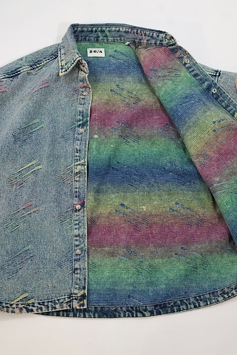 Camicia denim m/m triangoli fluo 231 BERNA