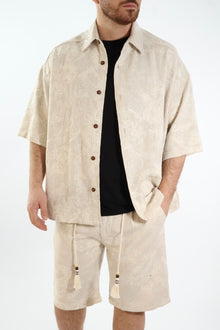 Camicia m/m paisley ricamato lino/cotone 255 BERNA