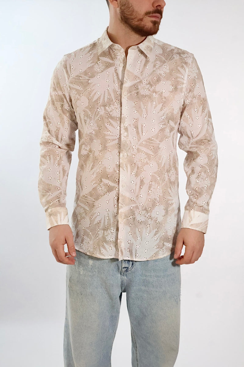 Camicia cotone sangallo sporcata 530 BL11