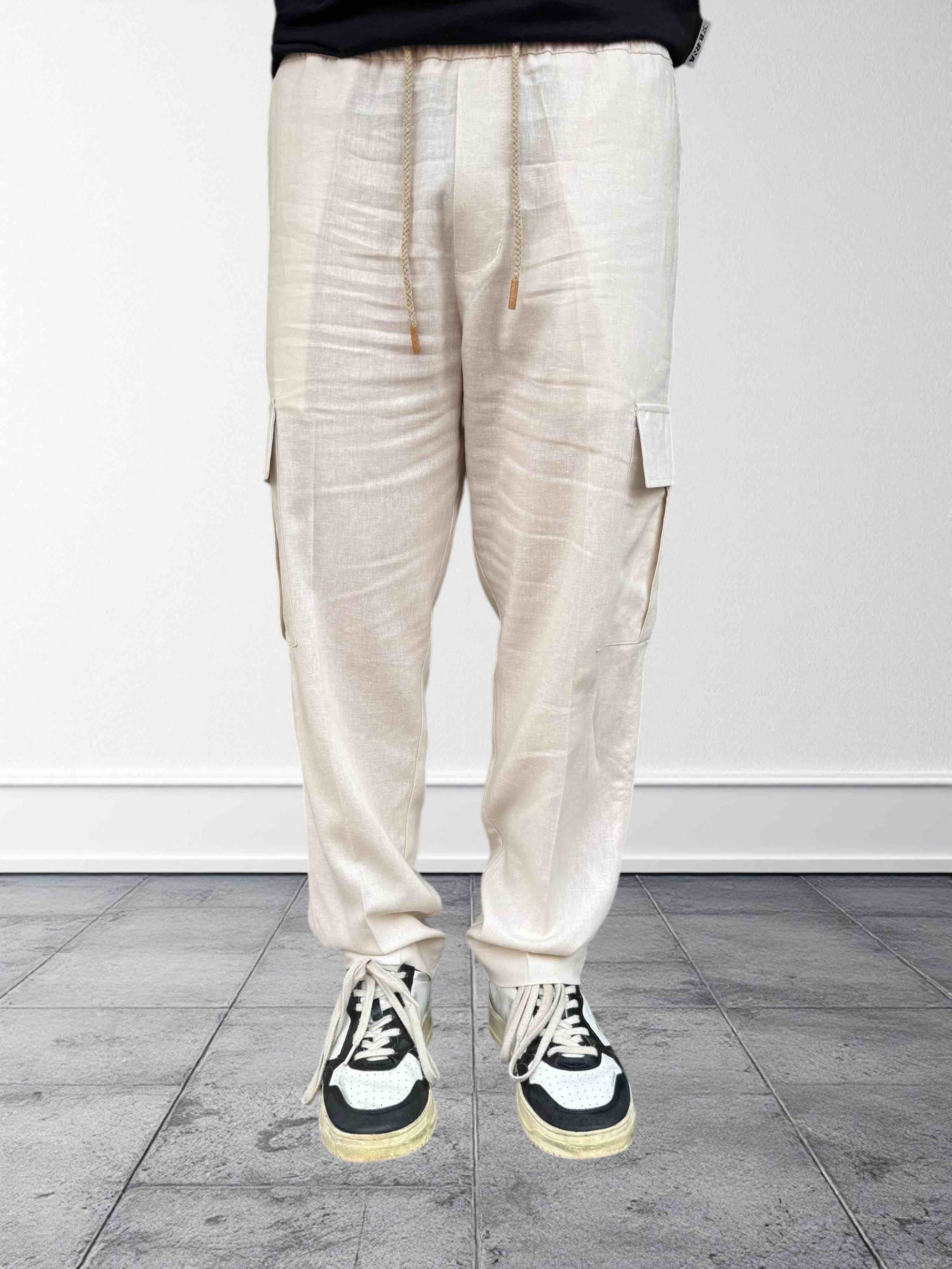 Pantalaccio cargo tapered fit lino OVERD