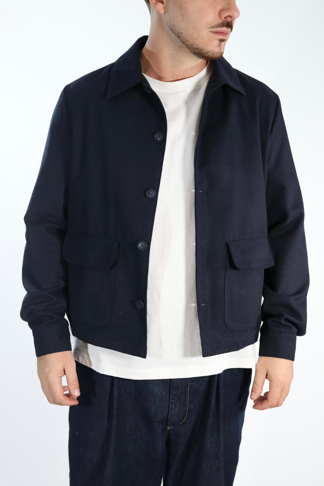 Overshirt gb446425 misto lana BL11