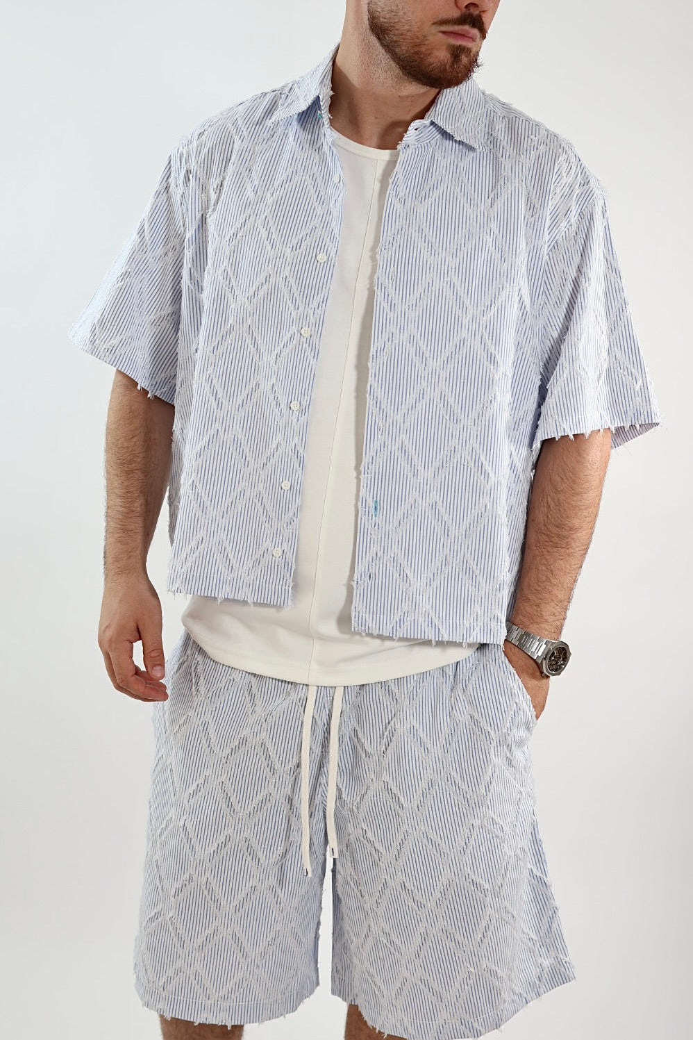 Camicia righe fili m/m 413 BERNA