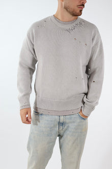 Maglione cotone rotture logo ricamato 767 BERNA