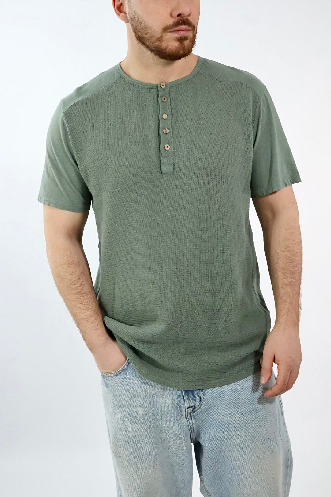 T-shirt serafino misto lino 102 BL11