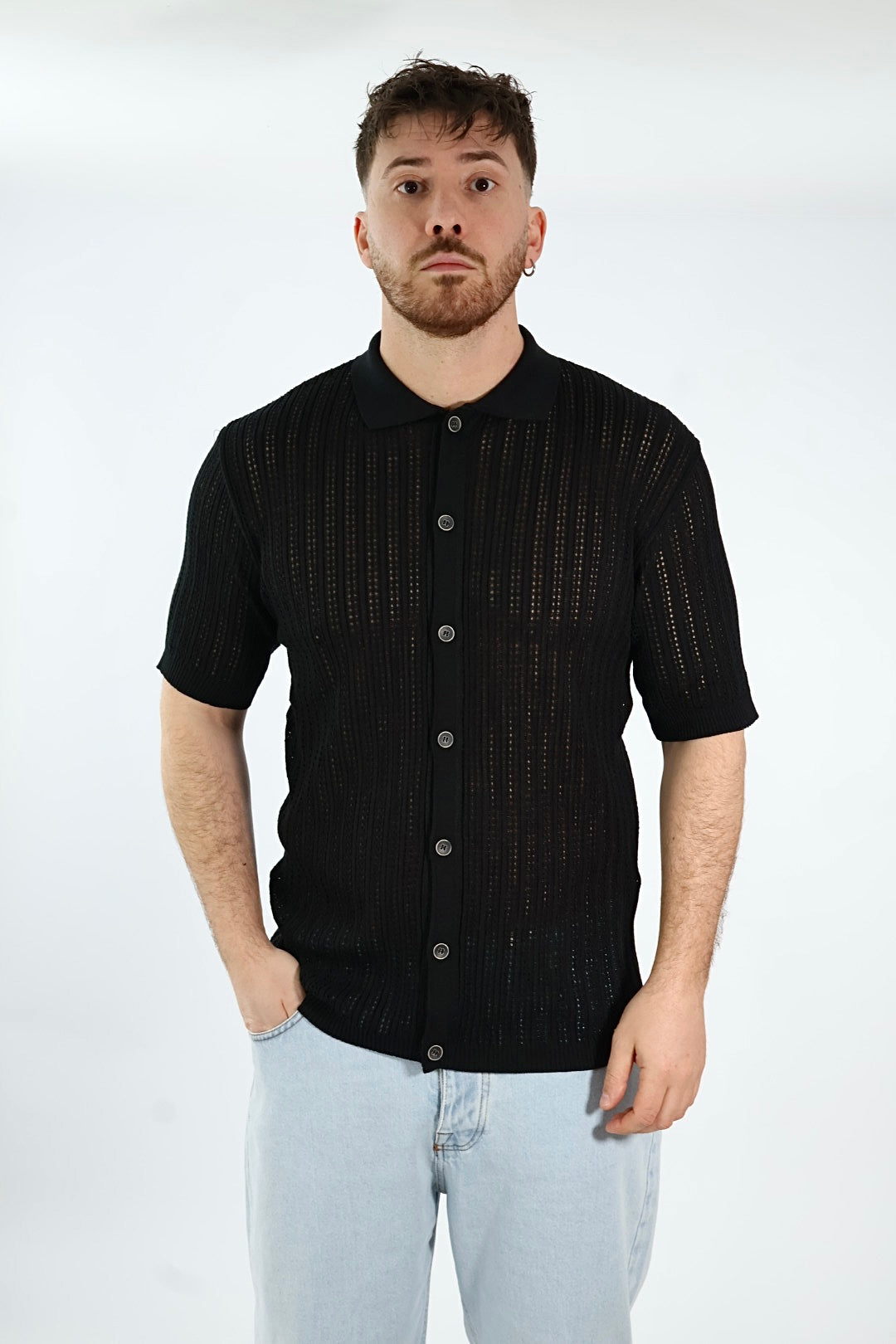 Polo in maglia traforata casio 001 BL11