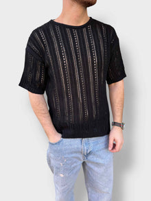 T-shirt in maglia traforata OVERD