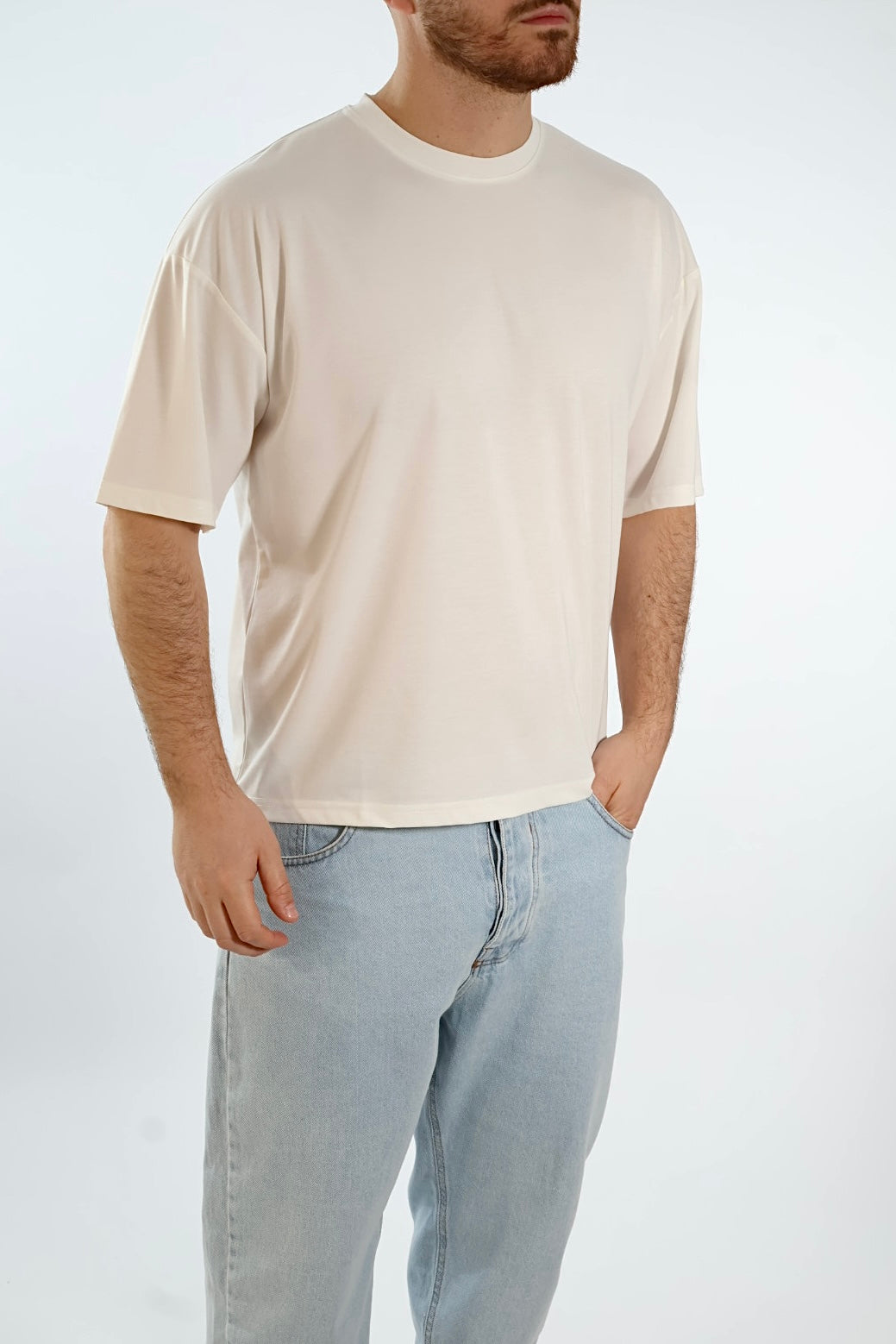 T-shirt misto viscosa cropped  F40 OVER-D