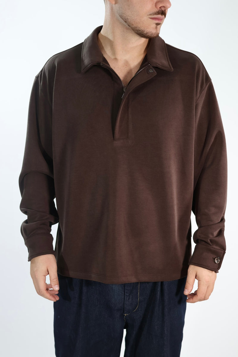 Polo felpa fi4321162 mezza zip viscosa BL11