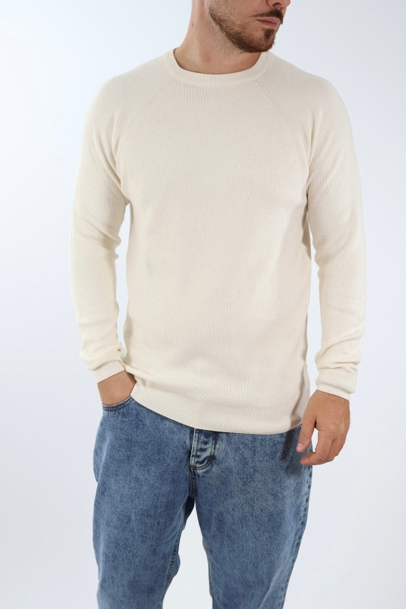 Maglioncino M08 paricollo raglan panna OVERD