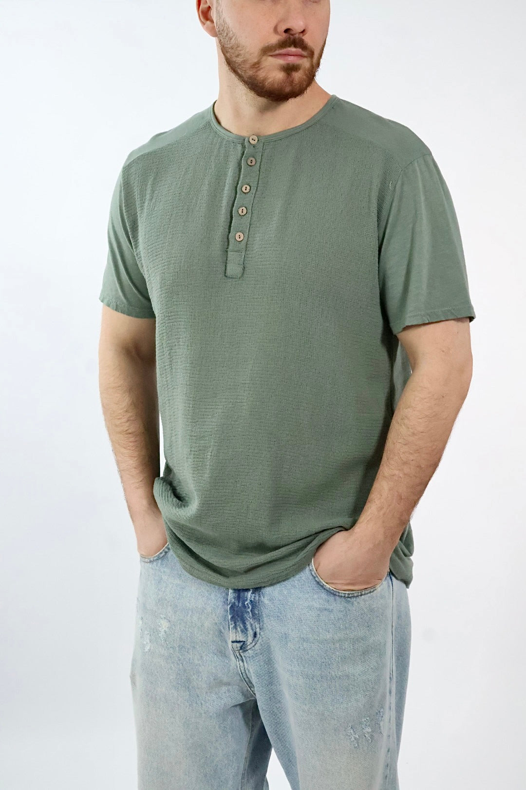 T-shirt serafino misto lino 102 BL11