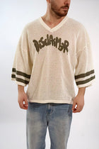 T shirt in maglia logo traforata 494  DISCLAIMER