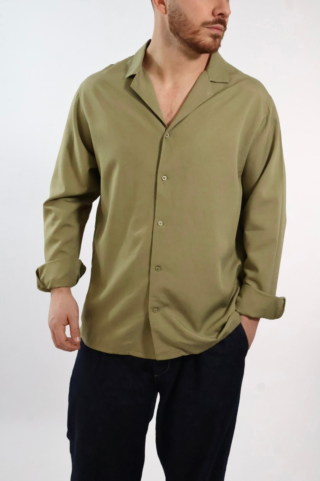 Camicia viscosa/lino 223 BERNA
