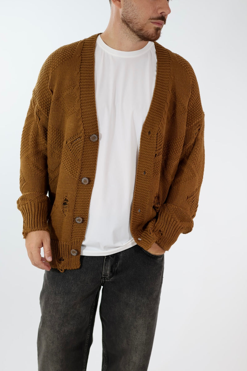 Cardigan strappi destroyed cropped fit  M54 OVERD