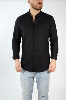 Camicia lino/cotone collo coreana C25 OVER-D