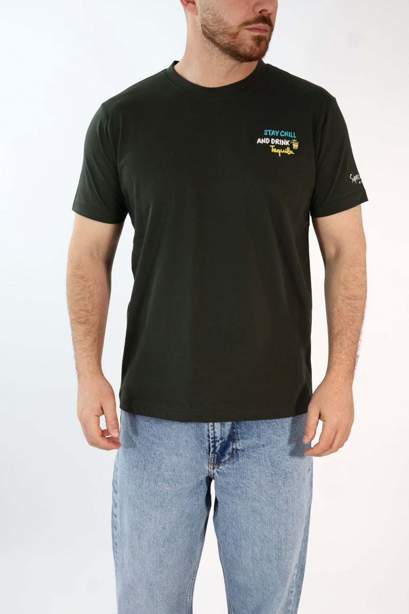 T-shirt ricamo  stay chill A1833 SUPERCULTURE