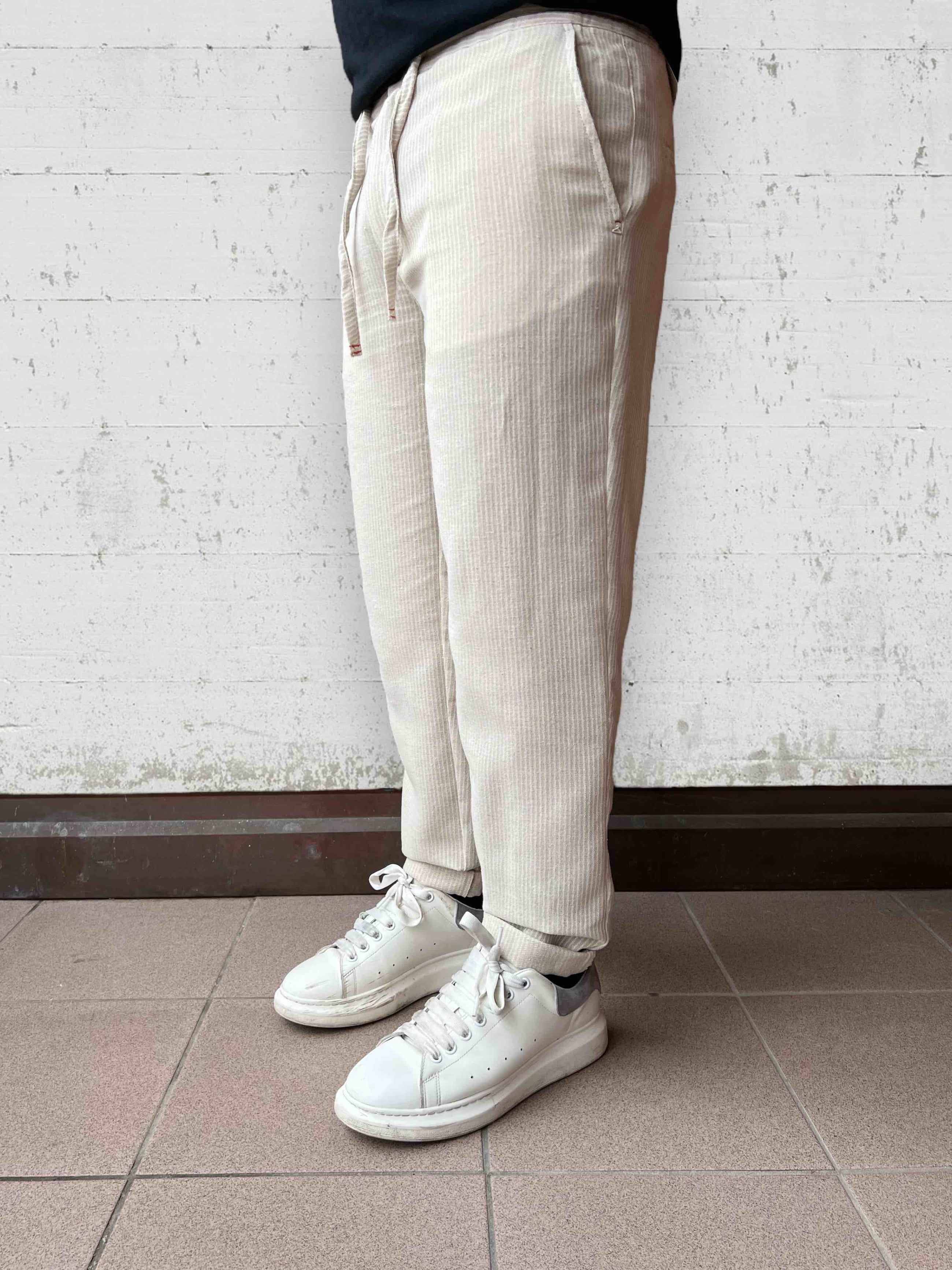 Pantalaccio lino righe BERNA