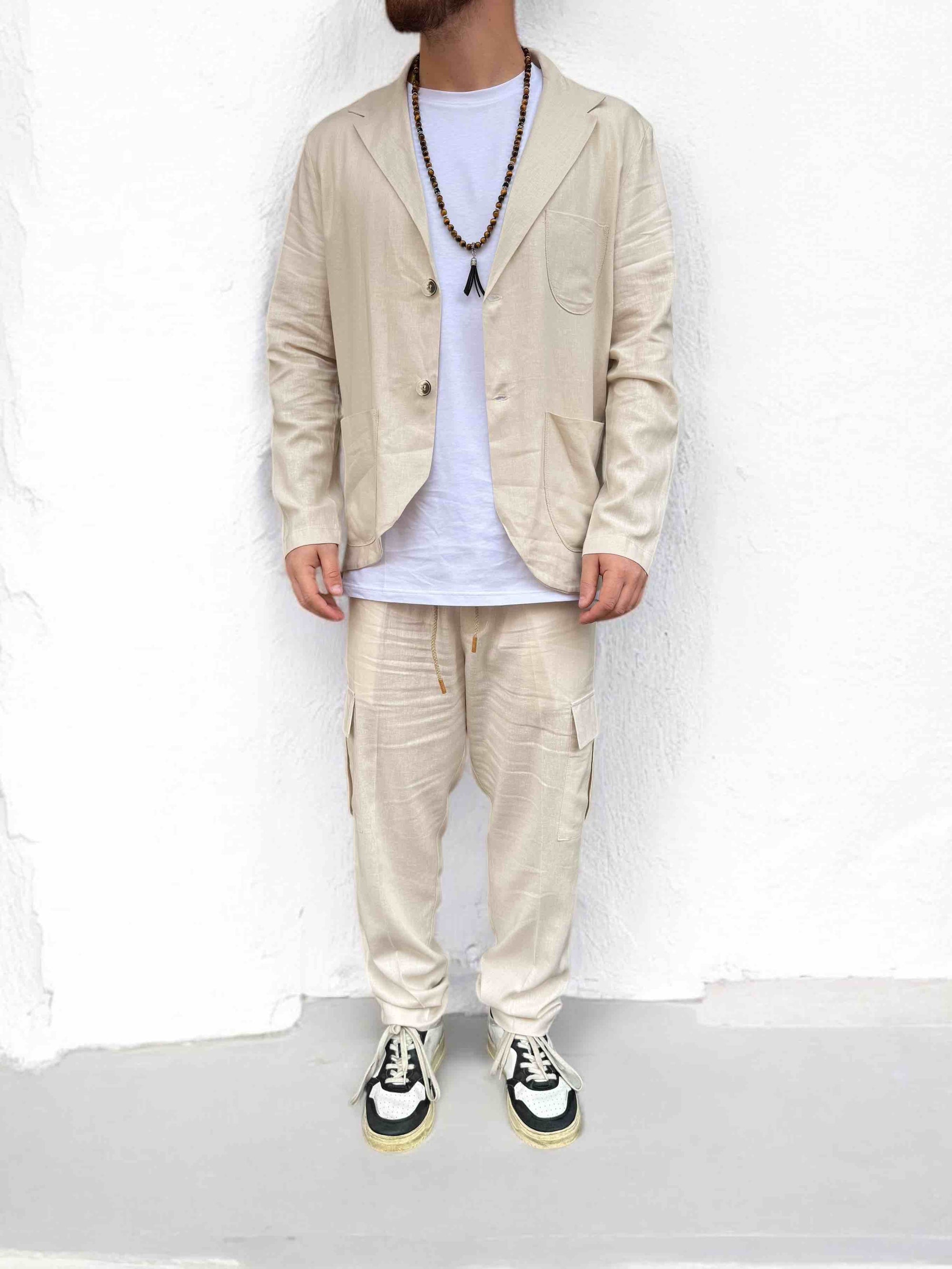 Pantalaccio cargo tapered fit lino OVERD