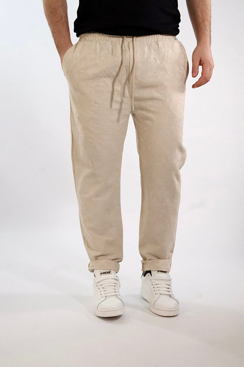 Pantalaccio ricamato misto lino  015TB GIANNI LUPO