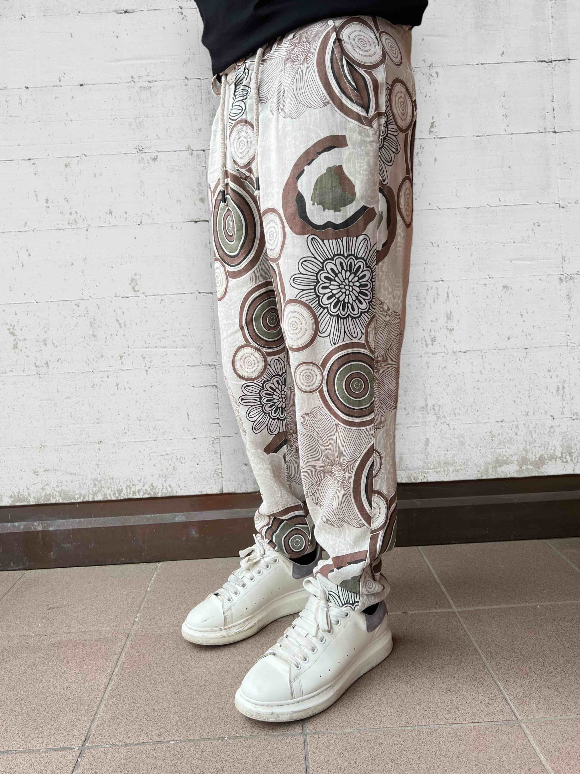 Pantalone lino/viscosa fantasia  BL11