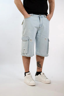 Bermuda denim cargo blitch 411  BL11