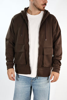 Felpa FI440162 moro viscosa cappuccio zip BL11