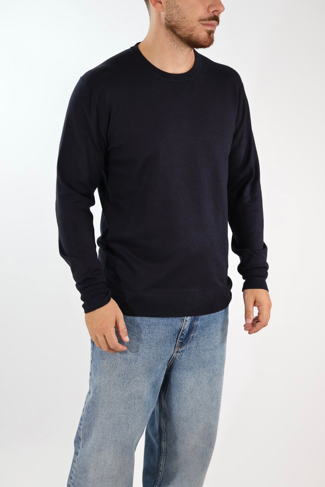 Maglioncino girocollo viscosa navy 040 BERNA