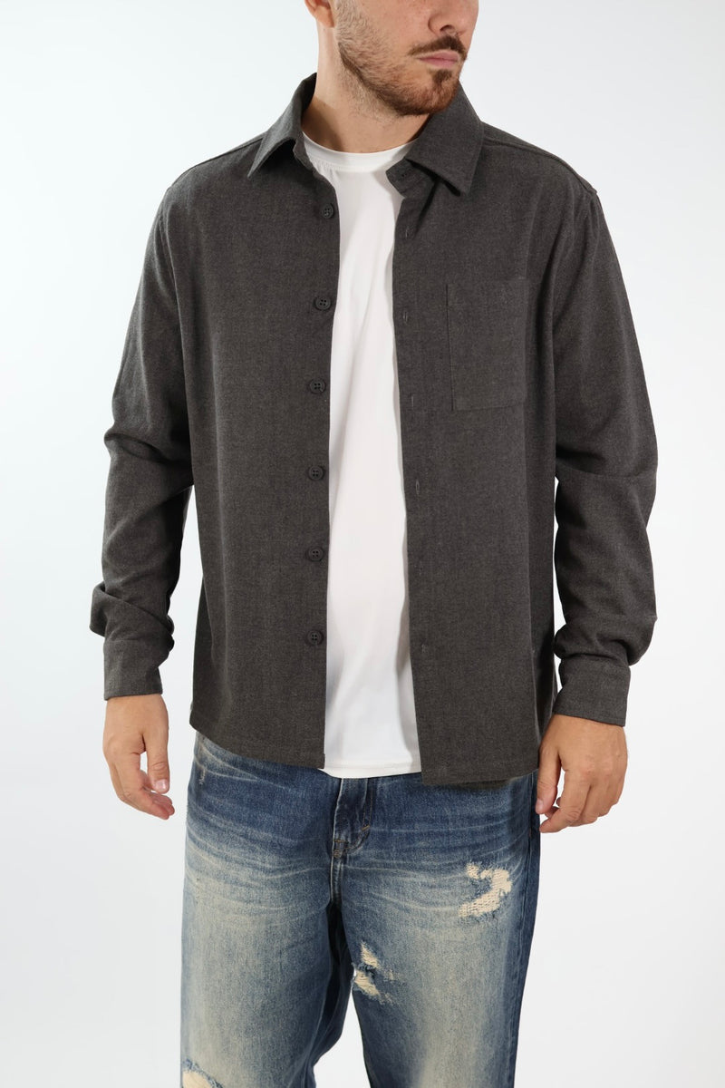 Camicia flanella grigio slim fit J05 OVERD