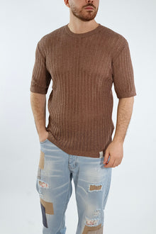 T shirt in maglia traforata gaggio 56 BL11