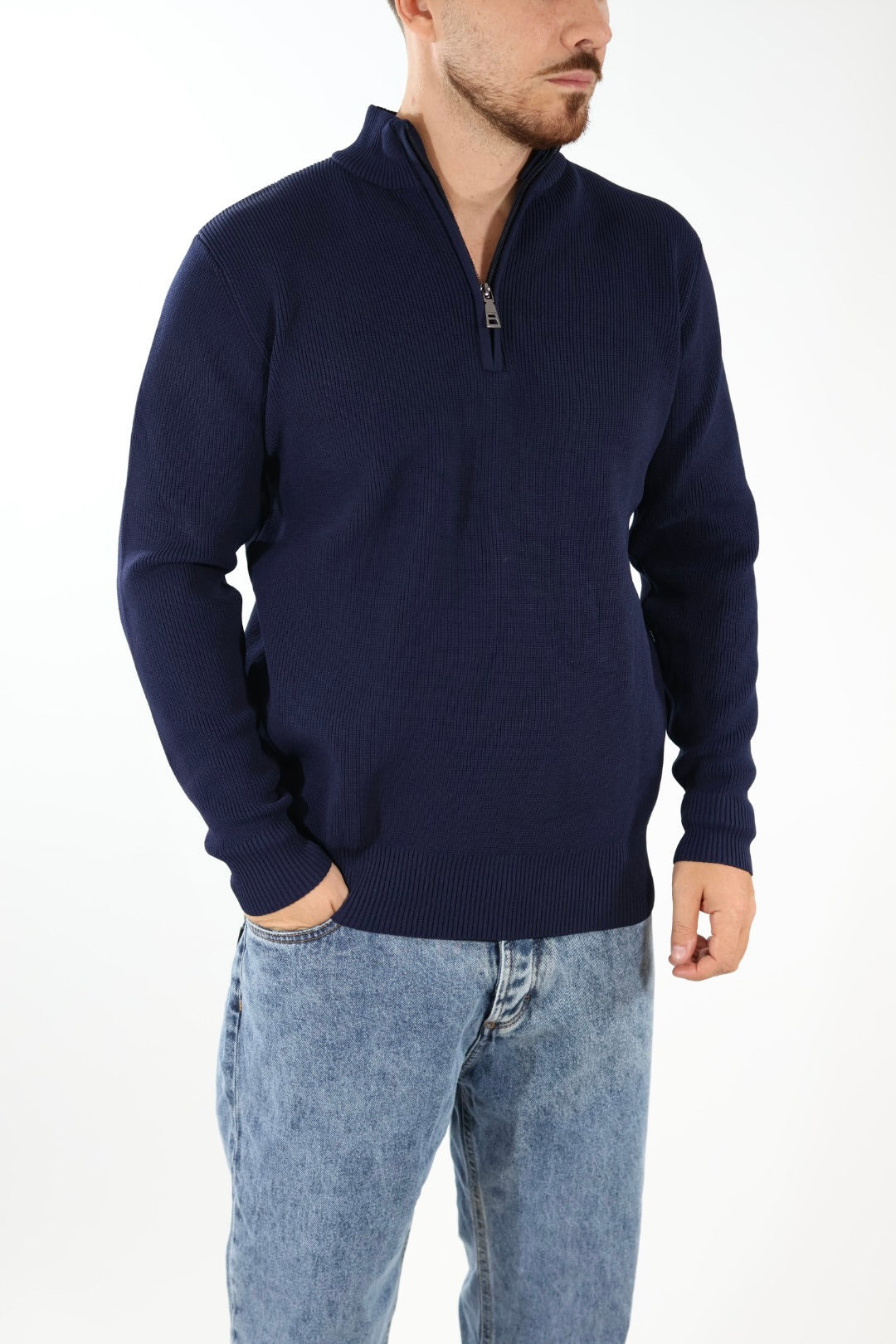 Maglioncino M70 lupetto zip Blu OVERD